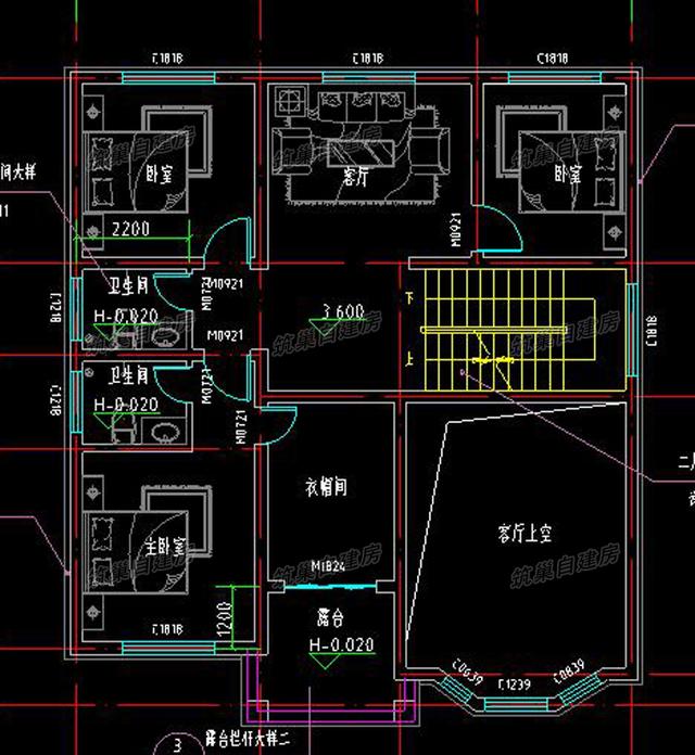 二層農(nóng)村自建房設(shè)計圖，戶型功能設(shè)計合理，實用性較強(qiáng)，非常適合農(nóng)村自建房