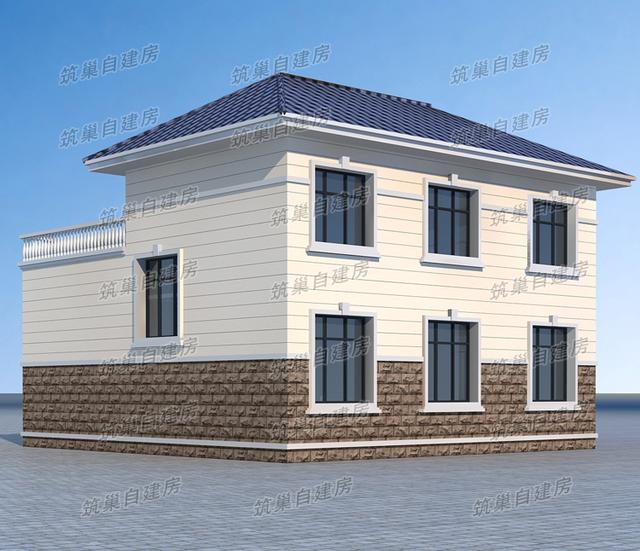 二層農(nóng)村自建房設(shè)計圖，戶型功能設(shè)計合理，實用性較強(qiáng)，非常適合農(nóng)村自建房