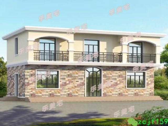 帶商鋪二層平屋頂自建房設(shè)計圖，商住兩用，最大限度滿足生活需求