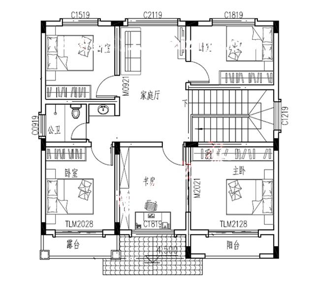 農(nóng)村二層自建別墅設(shè)計圖，精致典雅，戶型簡單合理
