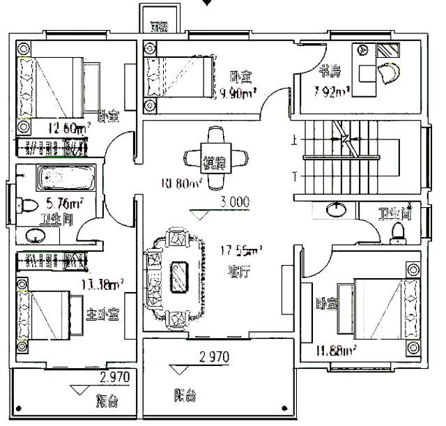 簡單易建二層平屋頂自建房住宅設(shè)計效果圖，符合農(nóng)村生活習(xí)慣