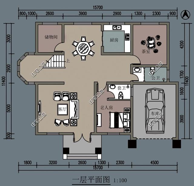 占地125平米農(nóng)村別墅設(shè)計(jì)圖，大氣的外觀配上實(shí)用的布局