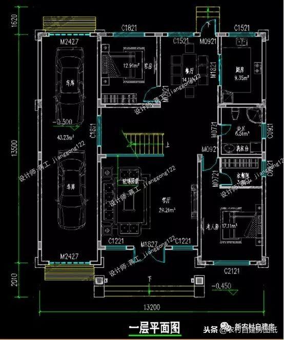 12款帶車庫(kù)的農(nóng)村別墅設(shè)計(jì)圖紙，每一款都很大氣實(shí)用