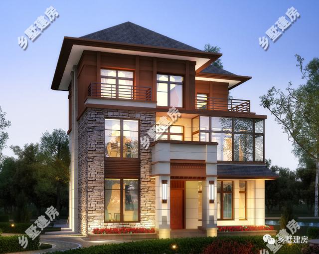 建房案例中最常見(jiàn)的小別墅設(shè)計(jì)圖，耀眼奪目，落落大方