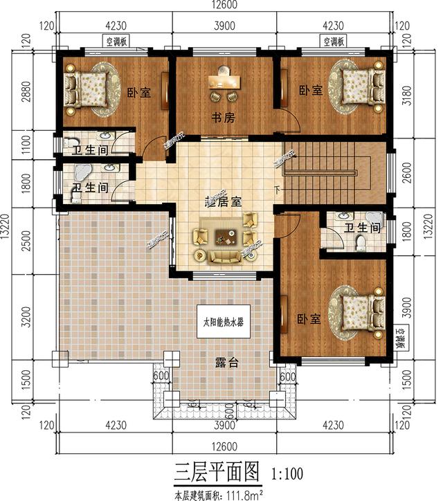 這款三層中式別墅，非常的接地氣，戶型方正大氣帶來(lái)大大的生活享受