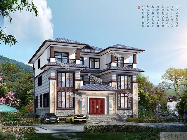 新中式別墅設(shè)計圖，大氣恢弘、氣派非凡，難得的一款豪華好戶型