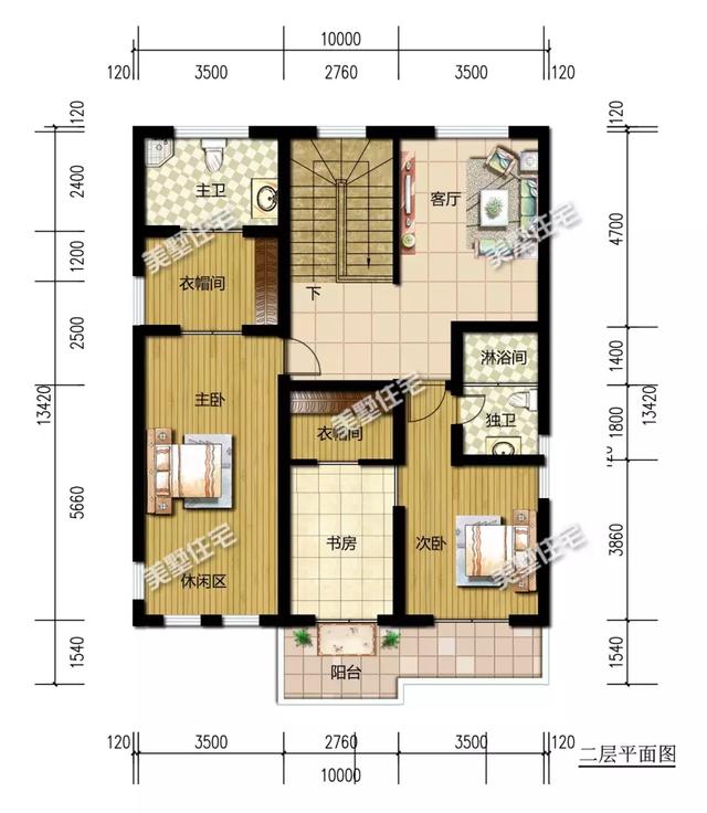 10X13米二層別墅設(shè)計(jì)圖，外觀精美，居住舒適，享受平淡的幸福