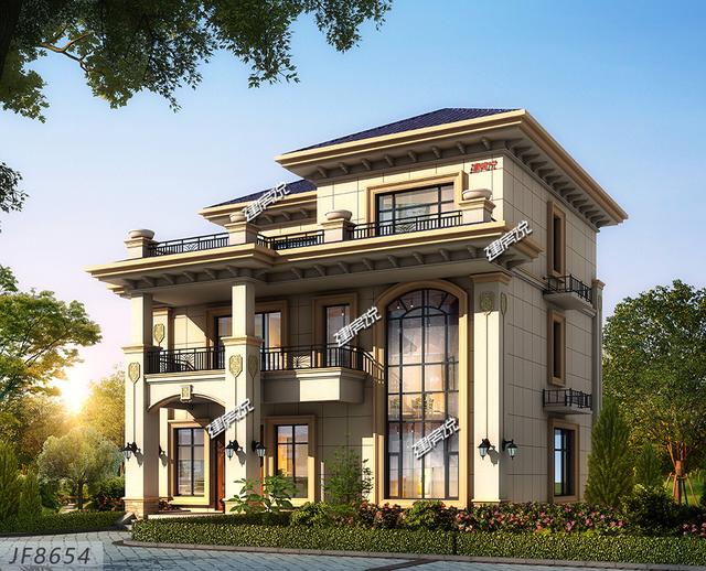 三層歐式別墅設(shè)計(jì)圖，7居室，大露臺(tái)，蓋一棟就是享受