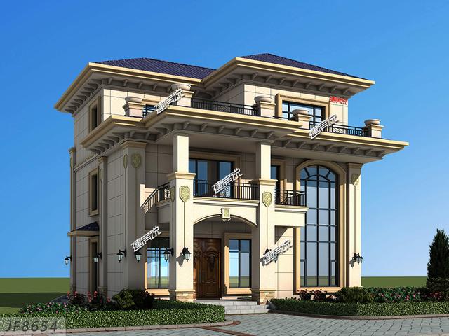 三層歐式別墅設(shè)計(jì)圖，7居室，大露臺(tái)，蓋一棟就是享受