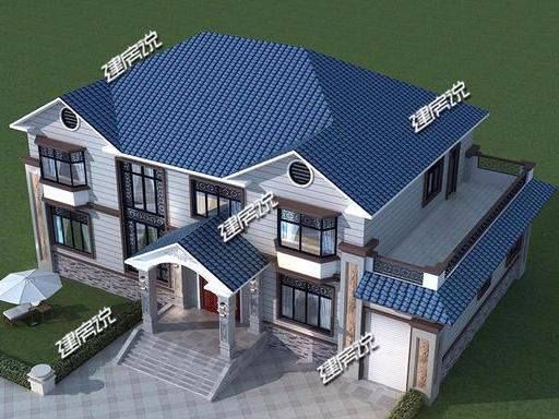 這款二層新中式別墅，外觀非常的漂亮，雖只有二層，卻一點不輸高層