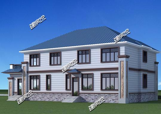 這款二層新中式別墅，外觀非常的漂亮，雖只有二層，卻一點不輸高層