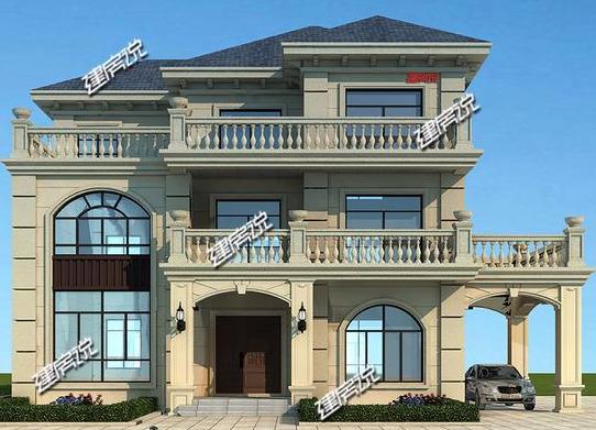 豪華大氣三層歐式別墅設(shè)計(jì)圖，多窗多露臺，室內(nèi)布局溫馨實(shí)用