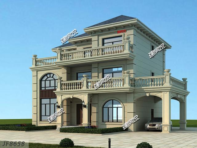 豪華大氣三層歐式別墅設(shè)計(jì)圖，多窗多露臺，室內(nèi)布局溫馨實(shí)用