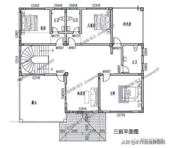 5款三層鄉(xiāng)村自建小別墅，框架結(jié)構(gòu)70年使用年限，三代都不過(guò)時(shí)