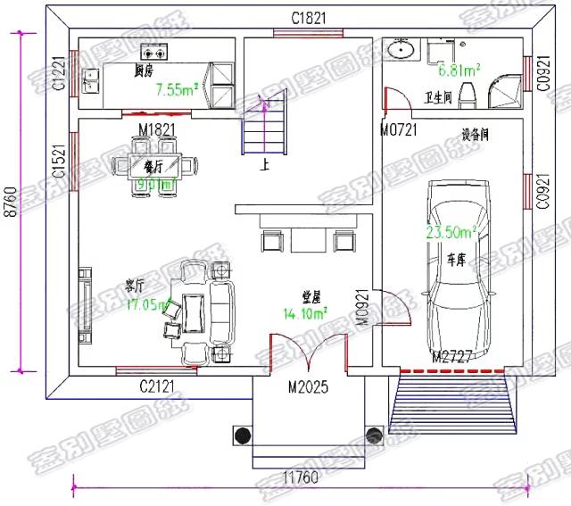 100平米帶車(chē)庫(kù)鄉(xiāng)村小別墅設(shè)計(jì)圖，您理想的溫馨小別墅！