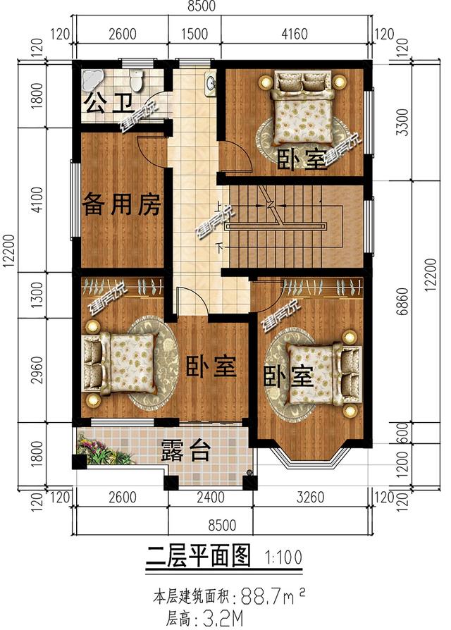占地95㎡的3層別墅設(shè)計(jì)圖，開(kāi)春就建一棟，搶個(gè)好彩頭