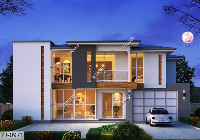 現(xiàn)代兩層農(nóng)村別墅設(shè)計圖，現(xiàn)代別墅太開放家里人接受不了！