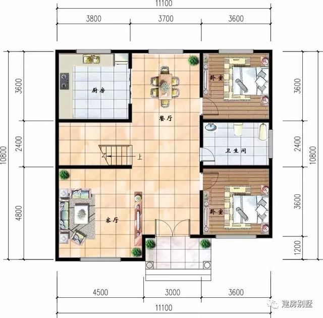 兩棟適合農(nóng)村建的小別墅設(shè)計(jì)圖，第一棟低調(diào)不張揚(yáng)，第二棟小清新