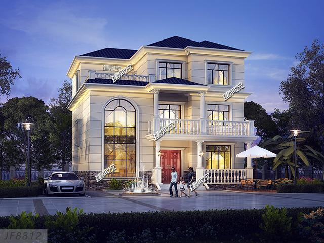 豪華歐式別墅設(shè)計圖，賺到了，花45萬建棟，等著門檻被踏爛