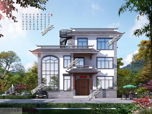 新中式框架結(jié)構(gòu)別墅設(shè)計圖，耐看不過時