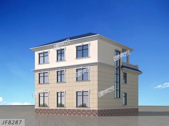 3層歐式別墅設(shè)計圖，戶型方方正正，結(jié)構(gòu)錯落有致