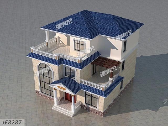 3層歐式別墅設(shè)計圖，戶型方方正正，結(jié)構(gòu)錯落有致