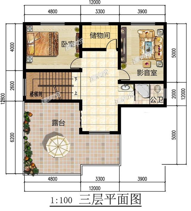 3層歐式別墅設(shè)計圖，戶型方方正正，結(jié)構(gòu)錯落有致