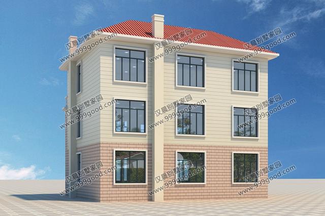 經(jīng)典氣派農(nóng)村別墅設(shè)計(jì)圖，13.1X11.4米，提高了居住的安全舒適性