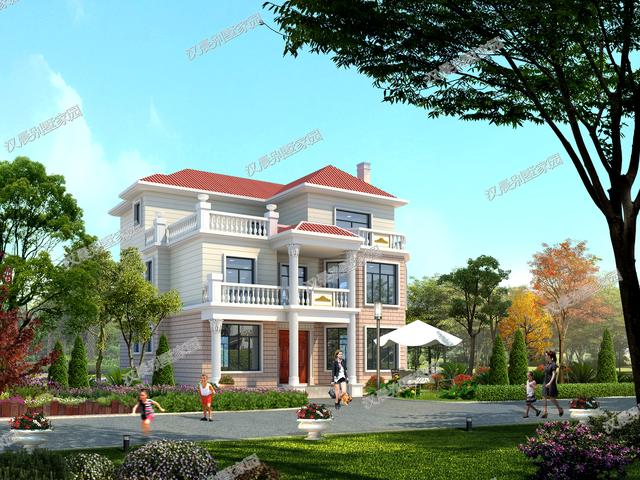 經(jīng)典氣派農(nóng)村別墅設(shè)計(jì)圖，13.1X11.4米，提高了居住的安全舒適性