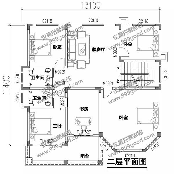 經(jīng)典氣派農(nóng)村別墅設(shè)計(jì)圖，13.1X11.4米，提高了居住的安全舒適性