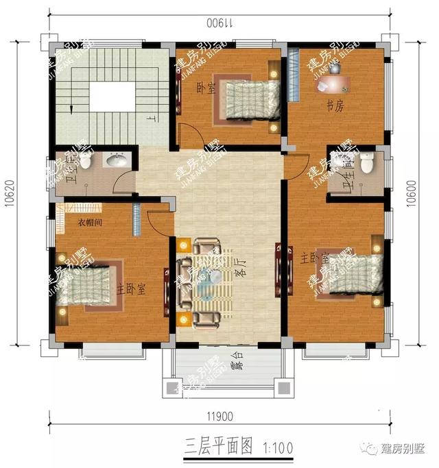 兩棟尺寸相近的四層農(nóng)村別墅設(shè)計(jì)圖，戶型通透，都是好戶型