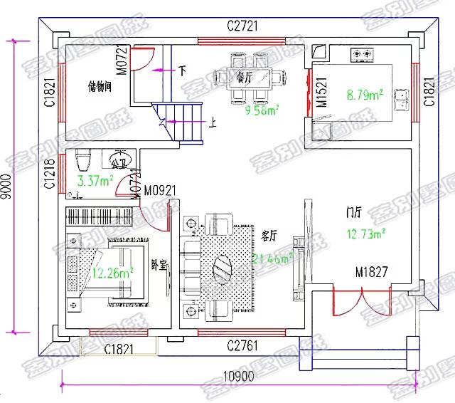 二層半三層帶落地窗自建房設(shè)計圖，造價25萬，漂亮大氣，居住舒適