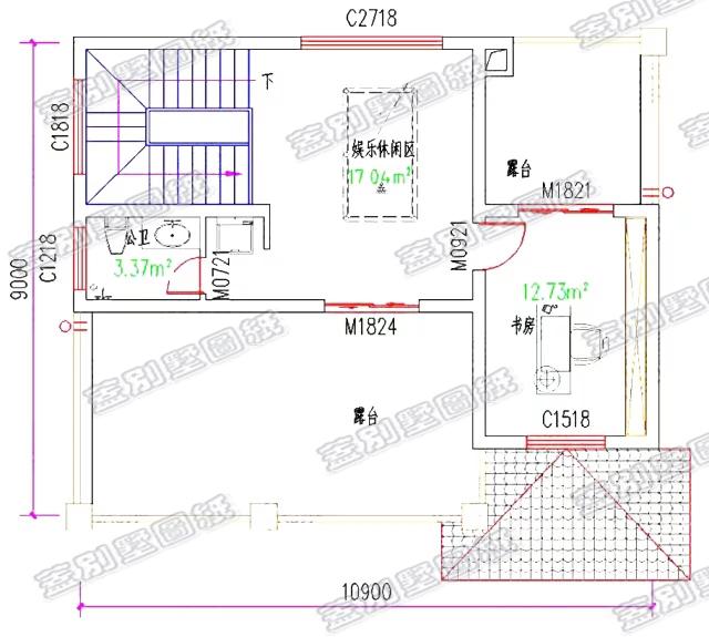 二層半三層帶落地窗自建房設(shè)計圖，造價25萬，漂亮大氣，居住舒適