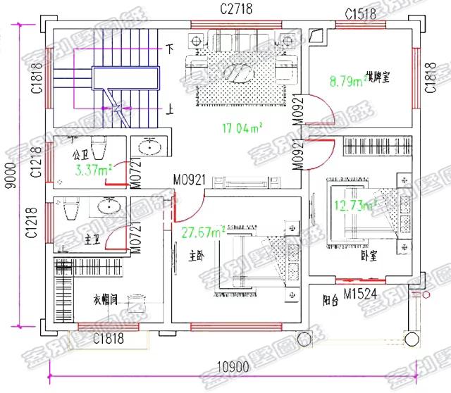 二層半三層帶落地窗自建房設(shè)計圖，造價25萬，漂亮大氣，居住舒適