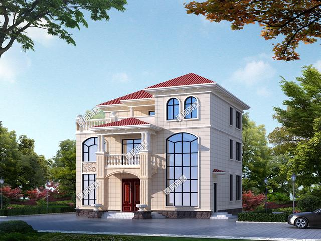 農(nóng)村自建房設(shè)計(jì)圖戶型，戶型為南北通透，客廳挑空