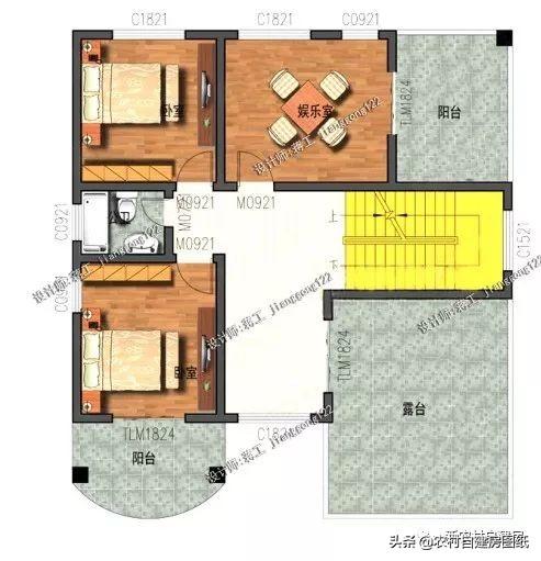 4款11×12米三層農(nóng)村別墅，第2款比較普通，但是卻勝在經(jīng)濟(jì)實用。