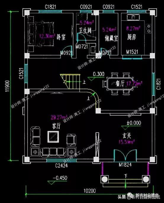 4款11×12米三層農(nóng)村別墅，第2款比較普通，但是卻勝在經(jīng)濟(jì)實用。