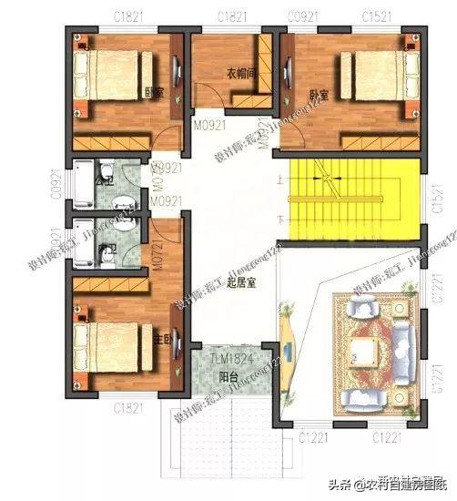 4款11×12米三層農(nóng)村別墅，第2款比較普通，但是卻勝在經(jīng)濟(jì)實用。