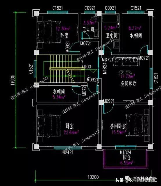 4款11×12米三層農(nóng)村別墅，第2款比較普通，但是卻勝在經(jīng)濟(jì)實用。