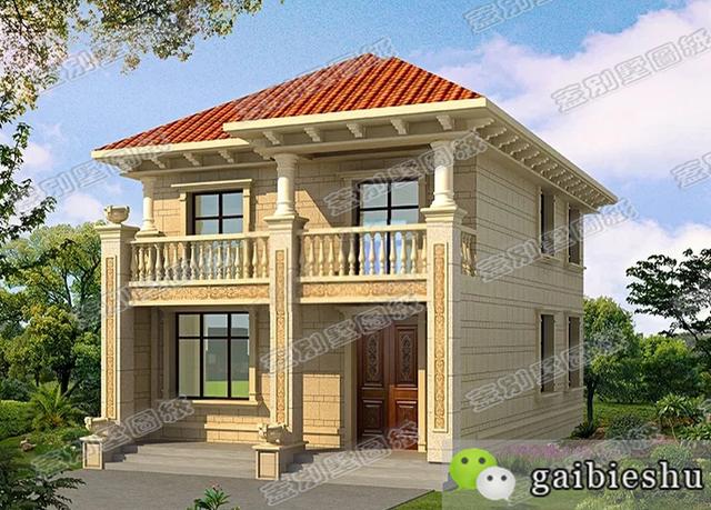 88平米二層歐式小別墅設計圖，設計優(yōu)雅別致，20萬以內(nèi)就能蓋起來。