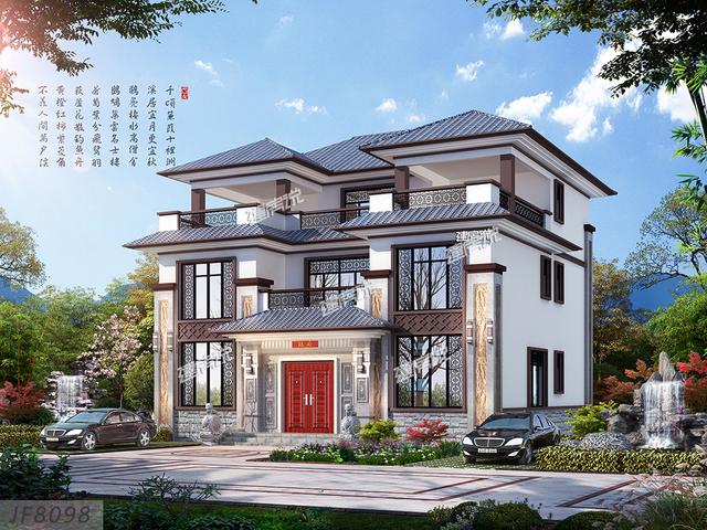 三層新中式別墅，設計新穎獨特，中式韻味十足，這才是真正的豪宅！