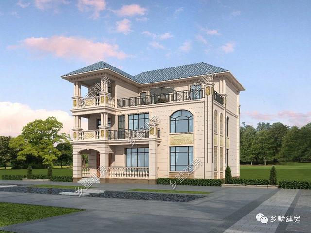 14x11米三層歐式自建房，大氣簡(jiǎn)約而不失美觀，在村里建一棟，很氣派！