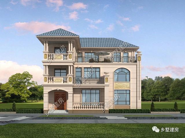 14x11米三層歐式自建房，大氣簡(jiǎn)約而不失美觀，在村里建一棟，很氣派！