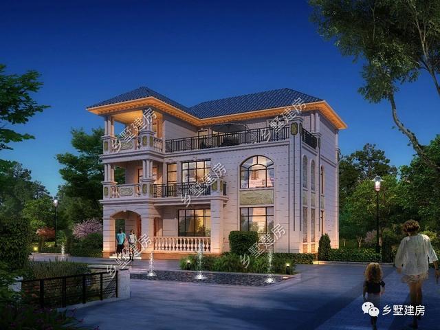 14x11米三層歐式自建房，大氣簡(jiǎn)約而不失美觀，在村里建一棟，很氣派！