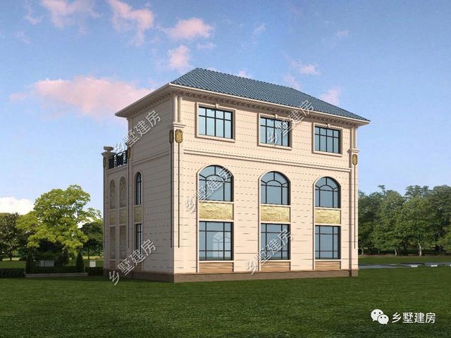 14x11米三層歐式自建房，大氣簡(jiǎn)約而不失美觀，在村里建一棟，很氣派！