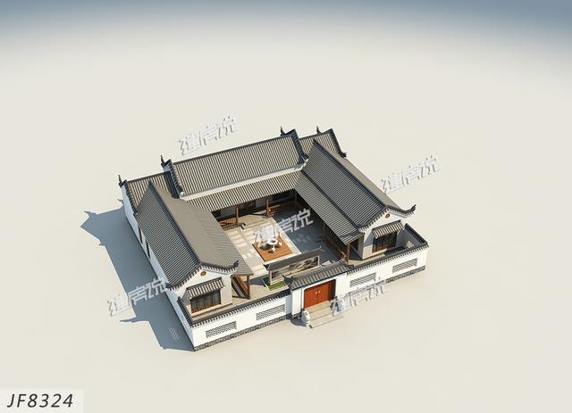 農(nóng)村一層四合院別墅設(shè)計(jì)圖，單家獨(dú)院反而彌足珍貴！