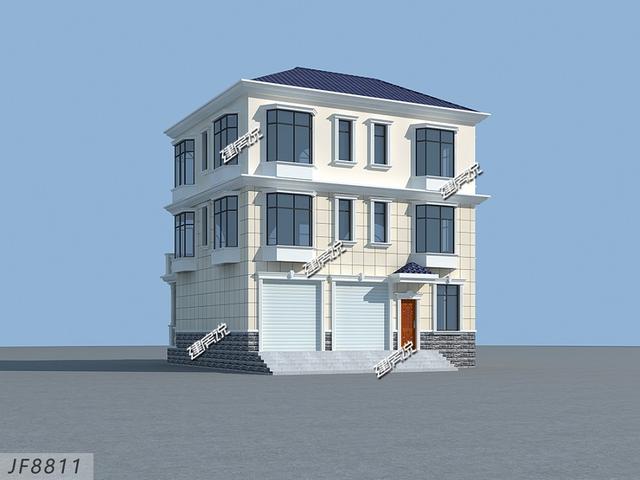 帶車庫(kù)的三層住宅設(shè)計(jì)圖，40萬(wàn)蓋起，選這款戶型吃不了虧，美觀有面子。