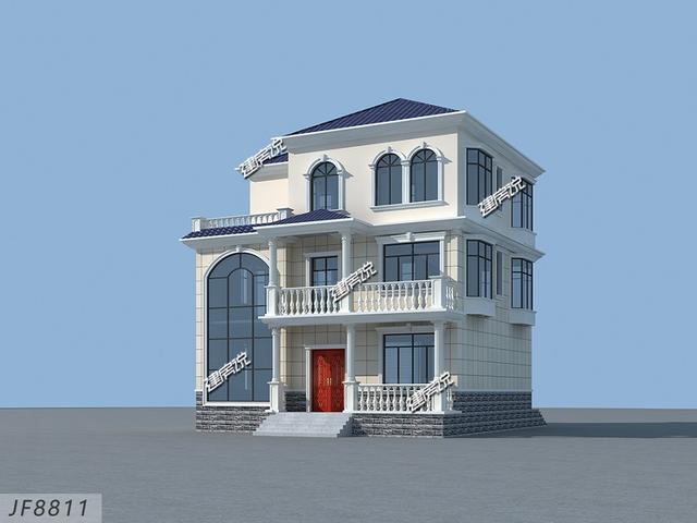 帶車庫(kù)的三層住宅設(shè)計(jì)圖，40萬(wàn)蓋起，選這款戶型吃不了虧，美觀有面子。