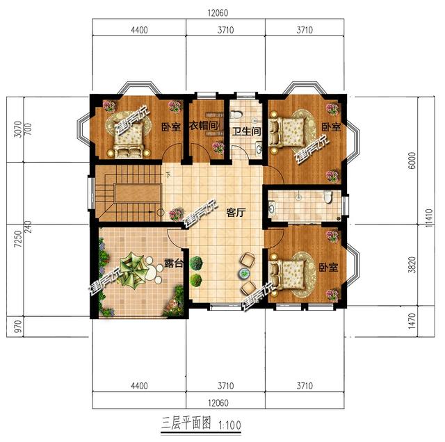 帶車庫(kù)的三層住宅設(shè)計(jì)圖，40萬(wàn)蓋起，選這款戶型吃不了虧，美觀有面子。