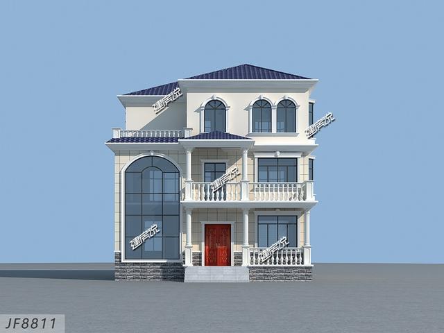 帶車庫(kù)的三層住宅設(shè)計(jì)圖，40萬(wàn)蓋起，選這款戶型吃不了虧，美觀有面子。